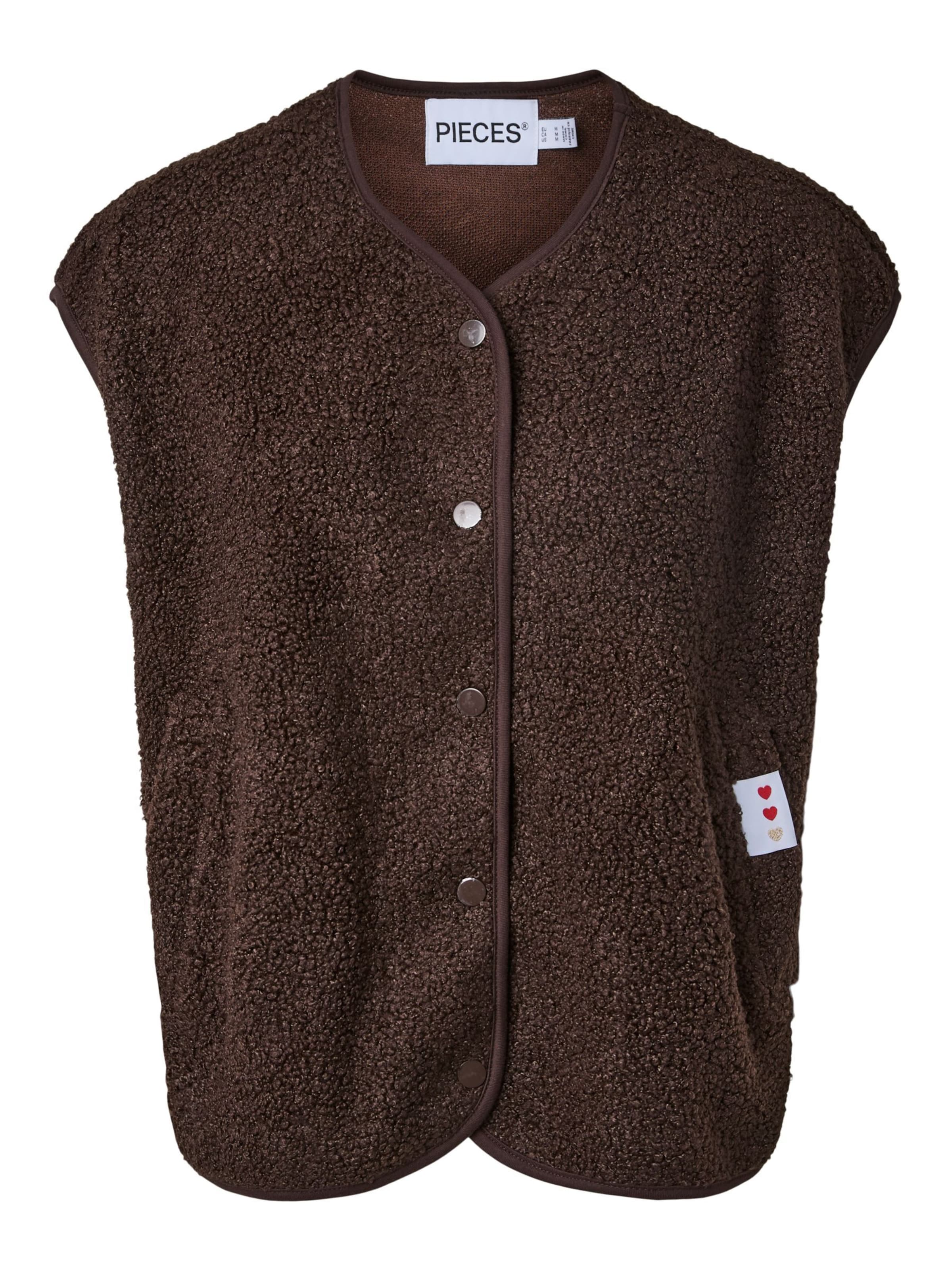 Gilet 'PCKATTY' di PIECES in marrone: frontale