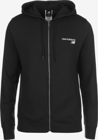 new balance Zip-Up Hoodie 'Classic' in Black: front