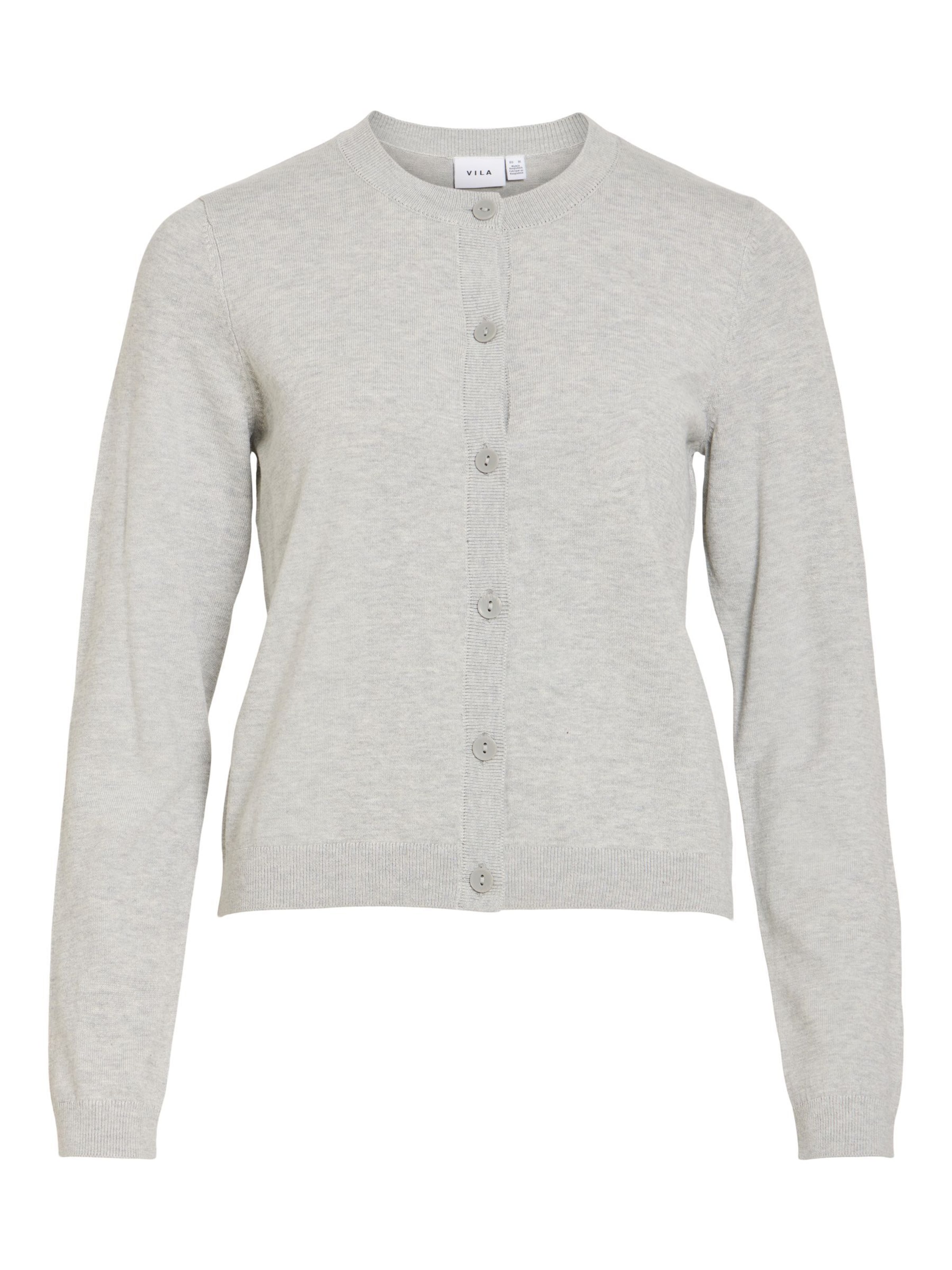 VILA Strickjacke 'VIMalu' in Grau: Vorderseite