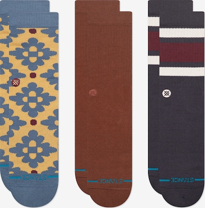 Stance Čarape 'Ceramic Crew' u indigo / žuta / patlidžan / hrđa / bijela, Pregled proizvoda