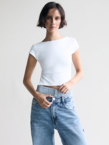 T-shirt Pull&Bear en blanc : devant