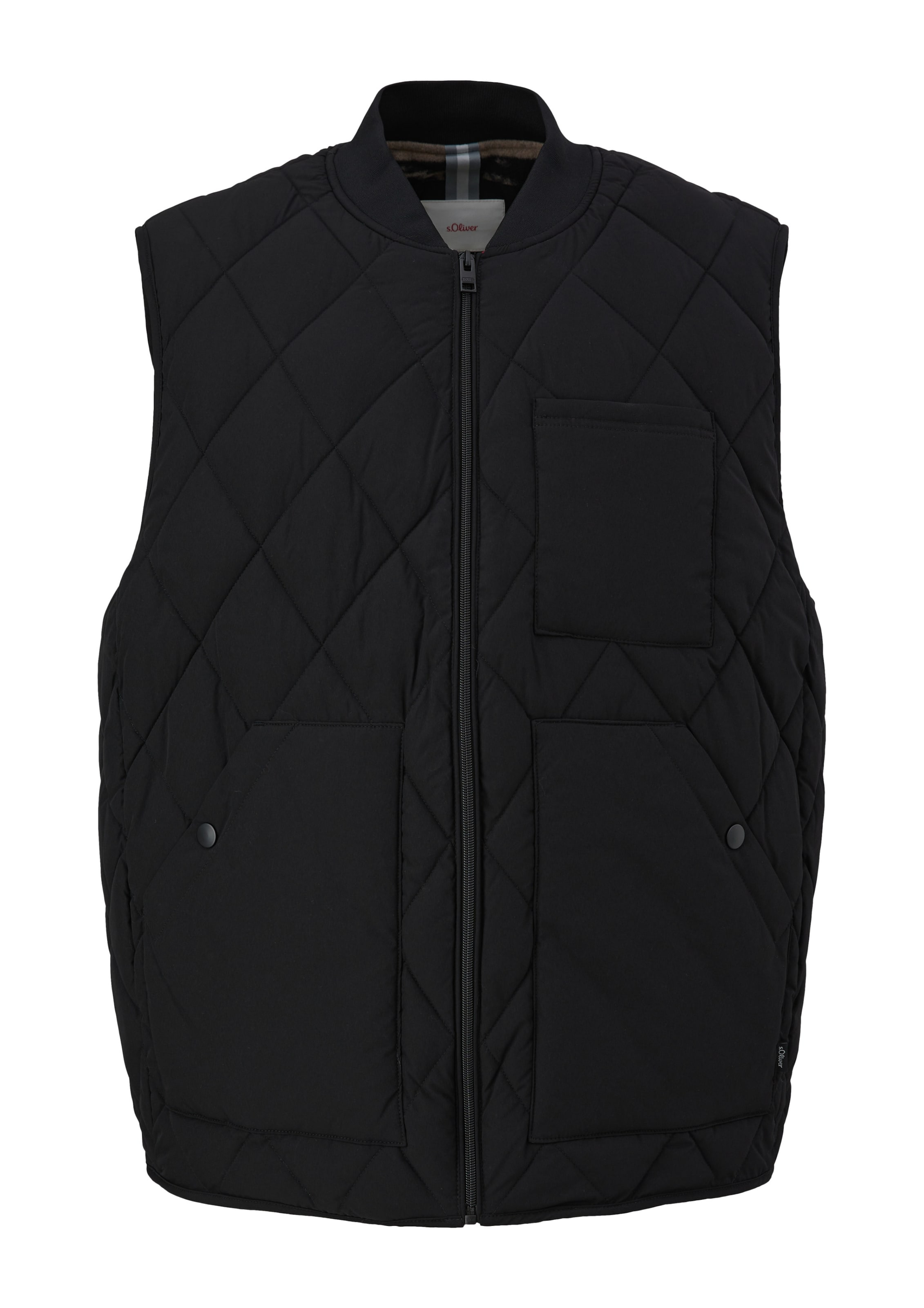s.Oliver Men Big Sizes Vest in Black: front