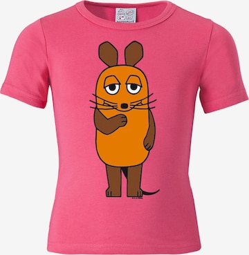 LOGOSHIRT Shirt 'Die Maus' in Roze: voorkant