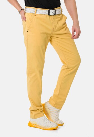 CIPO & BAXX Regular Chino Pants in Yellow