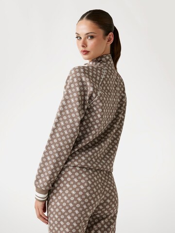 GUESS Zip-Up Hoodie 'Scuba' in Brown