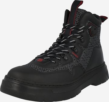 HUGO Lace-Up Boots 'Urian' in Black: front