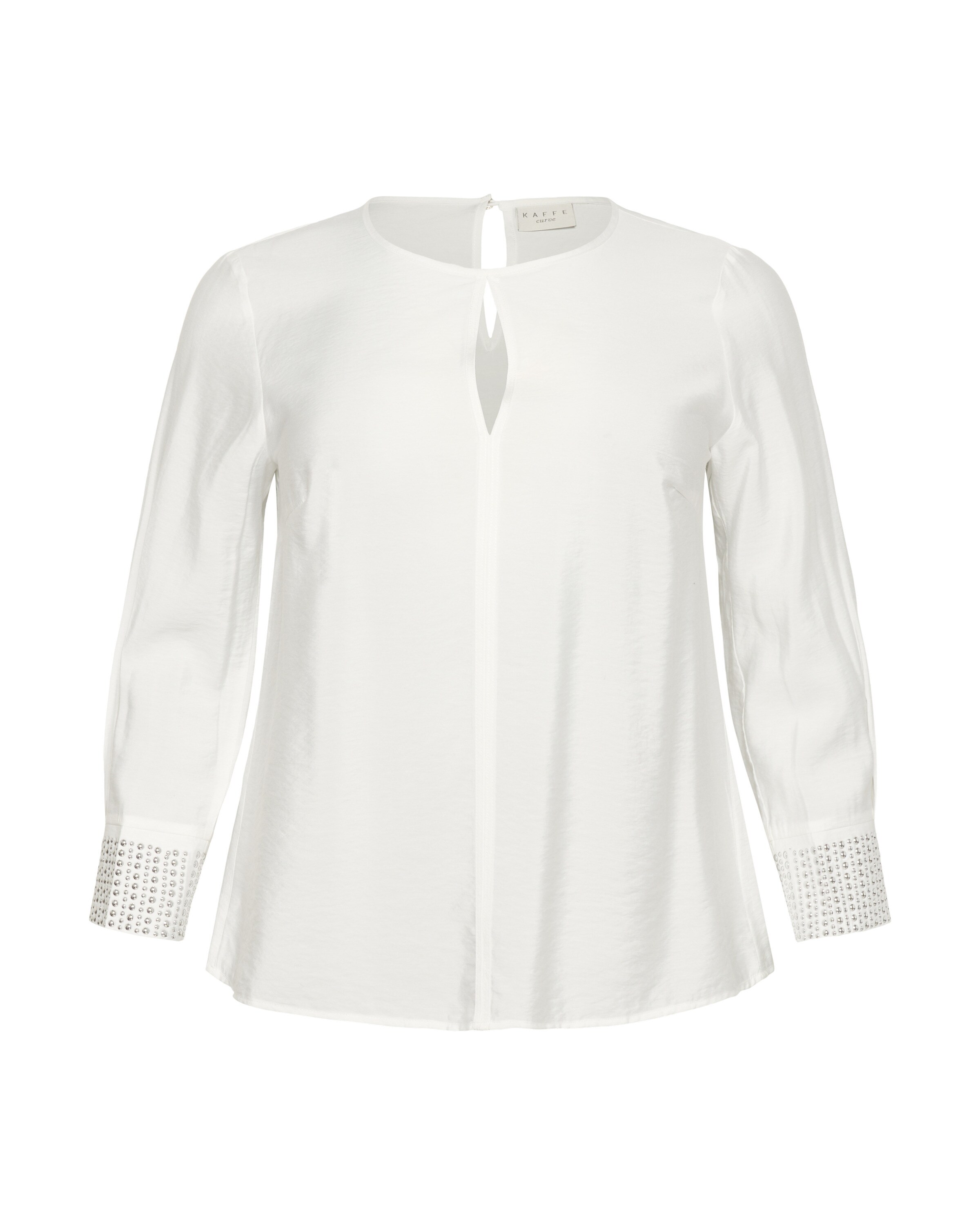 KAFFE CURVE Blouse in Wit: voorkant