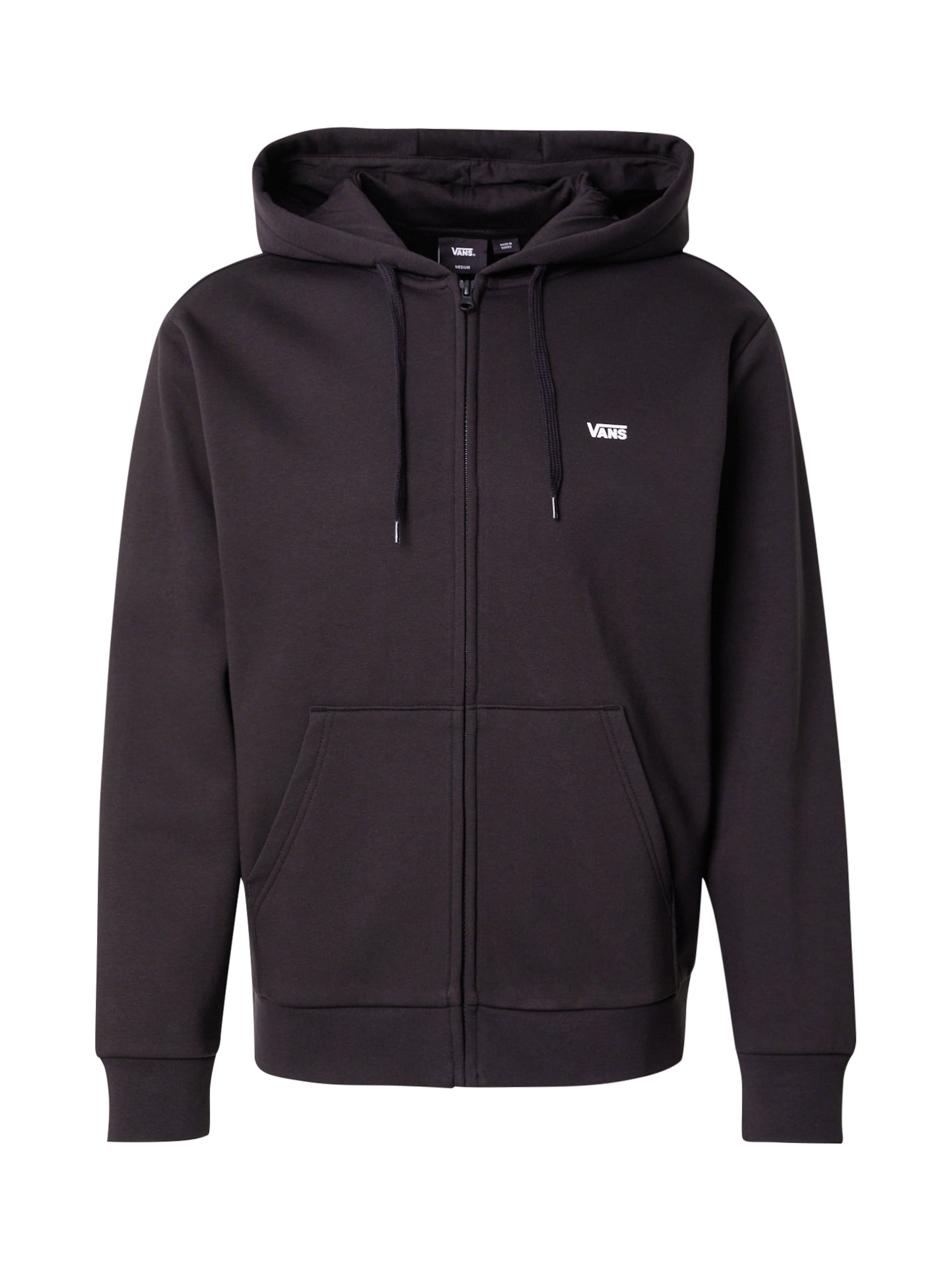 VANS Zip-Up Hoodie in Black: front