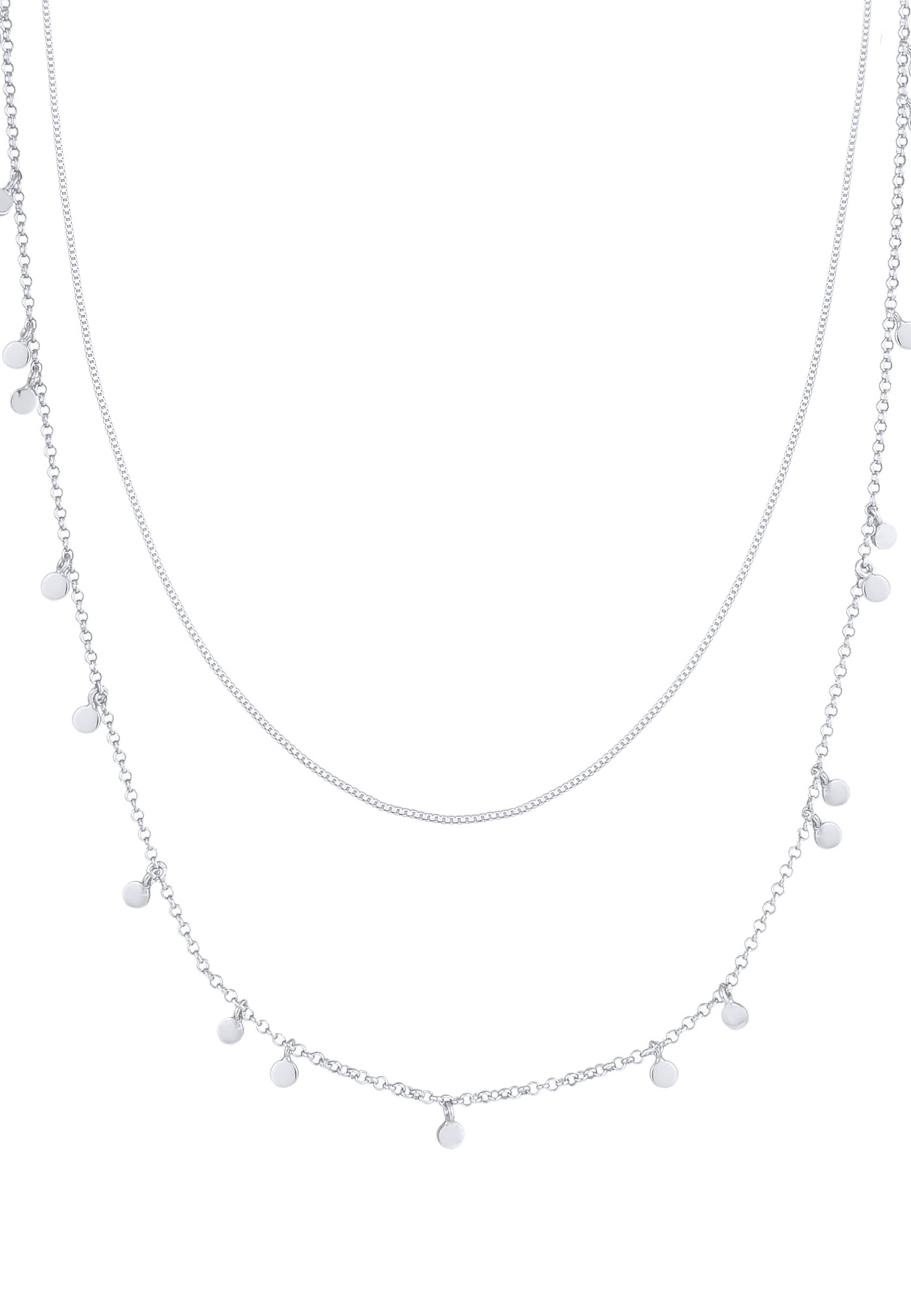 ELLI Halskette Geo, Layer in Silber