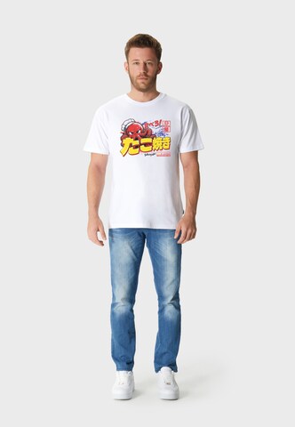 Oldskull Shirt 'Asian Takoyaki Octopus Graphic' in Wit