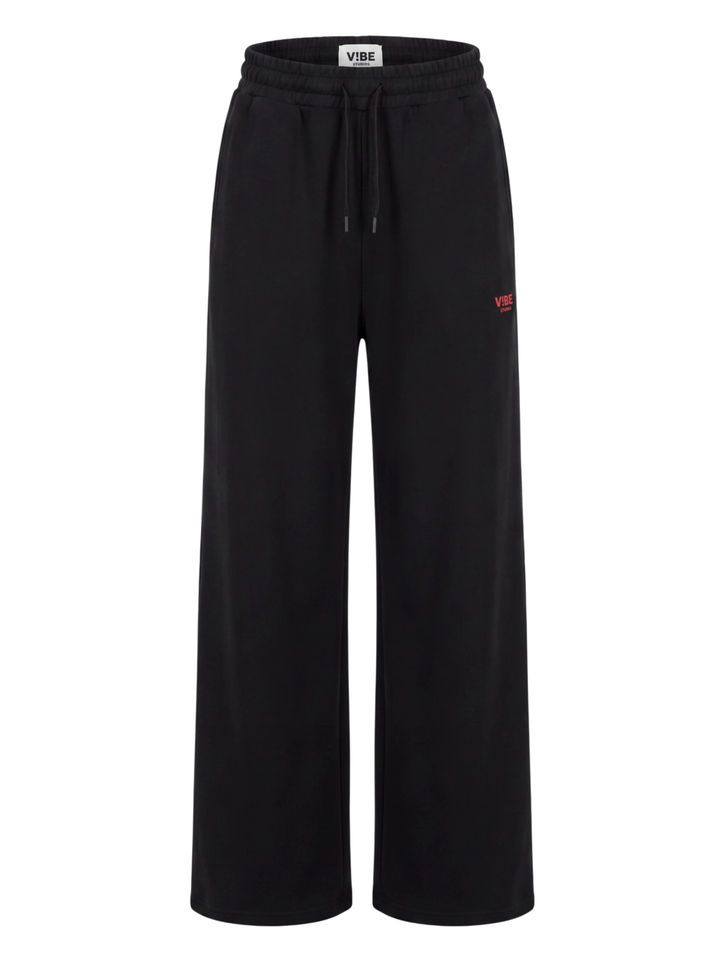 V!BE STUD!OS Wide leg Sportbroek in Zwart: voorkant
