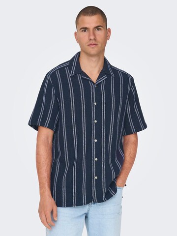 Only & Sons Regular Fit Hemd 'Trev' in Blau