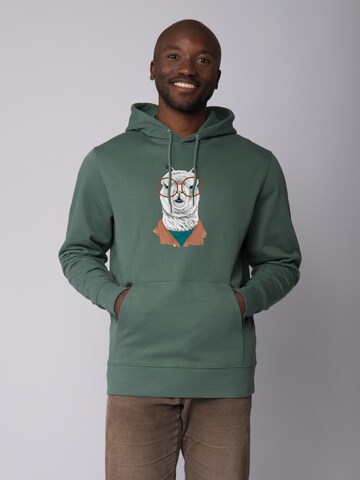 Sweat-shirt ' Lama ' Watapparel en vert : devant