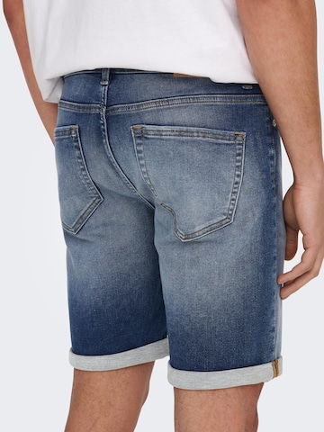 Only & Sons Regular Shorts 'Ply' in Blau