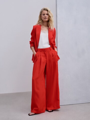 Next Wide leg Pleat-front trousers in Red