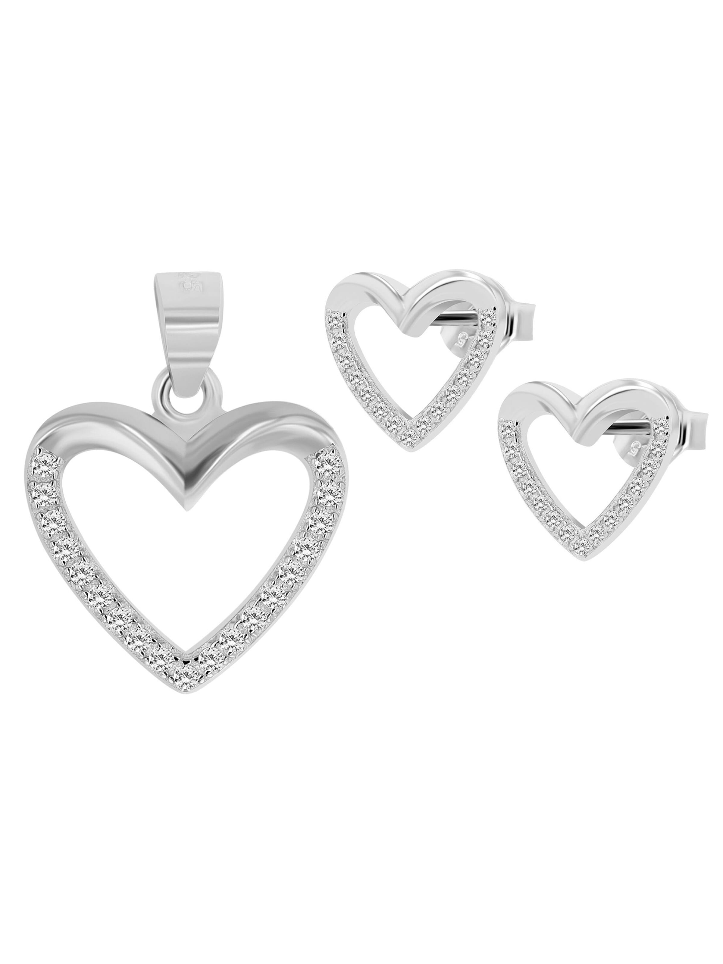 Akzent Jewelry Set 'Edelstahl silber' in Silver: front