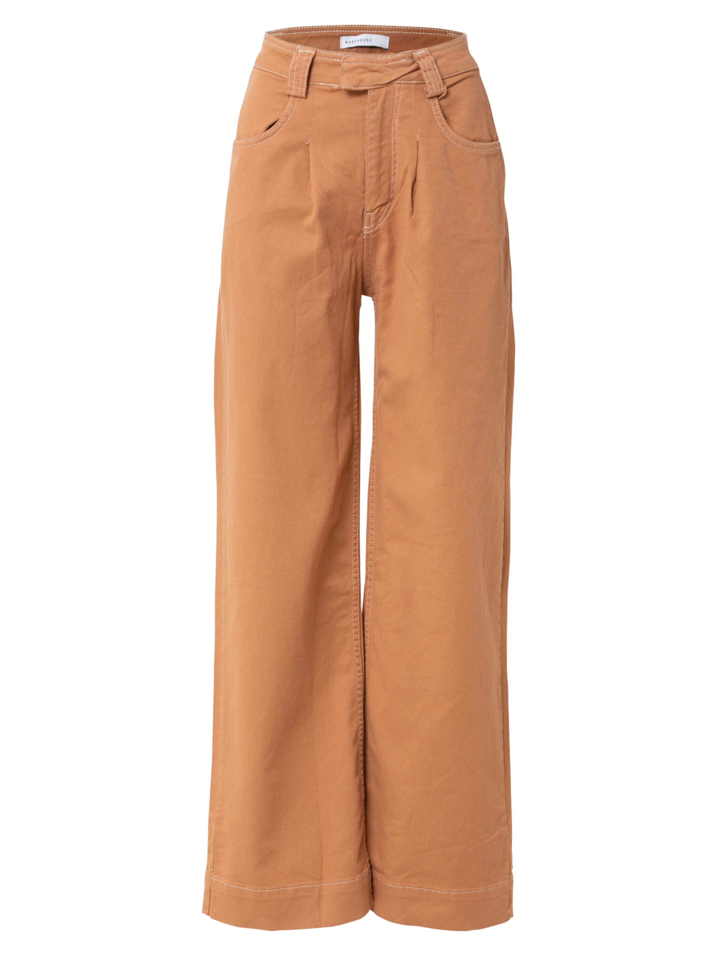 Warehouse Wide leg Broek in Bruin: voorkant