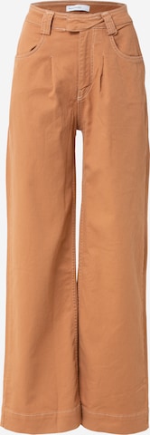 Wide leg Pantaloni di Warehouse in marrone: frontale