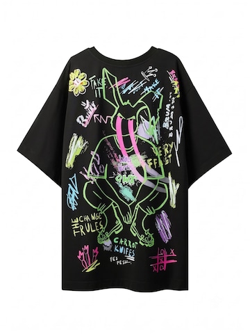 T-Shirt 'Wolf Hunter' QWX2 en noir : devant
