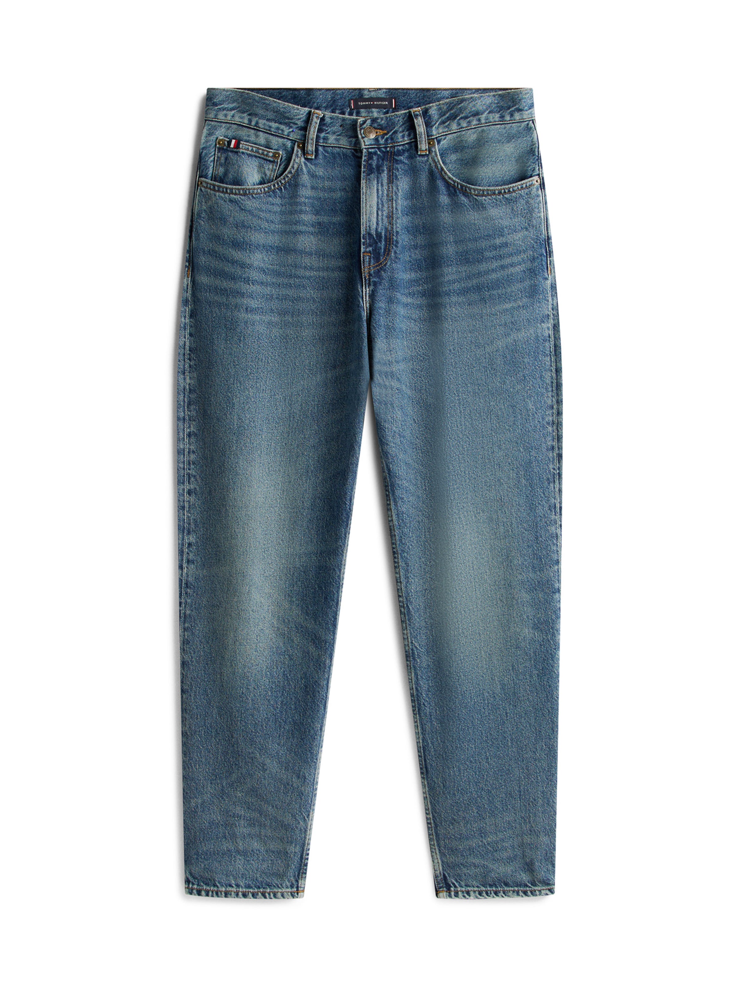 Tapered Jeans de la TOMMY HILFIGER pe albastru: față