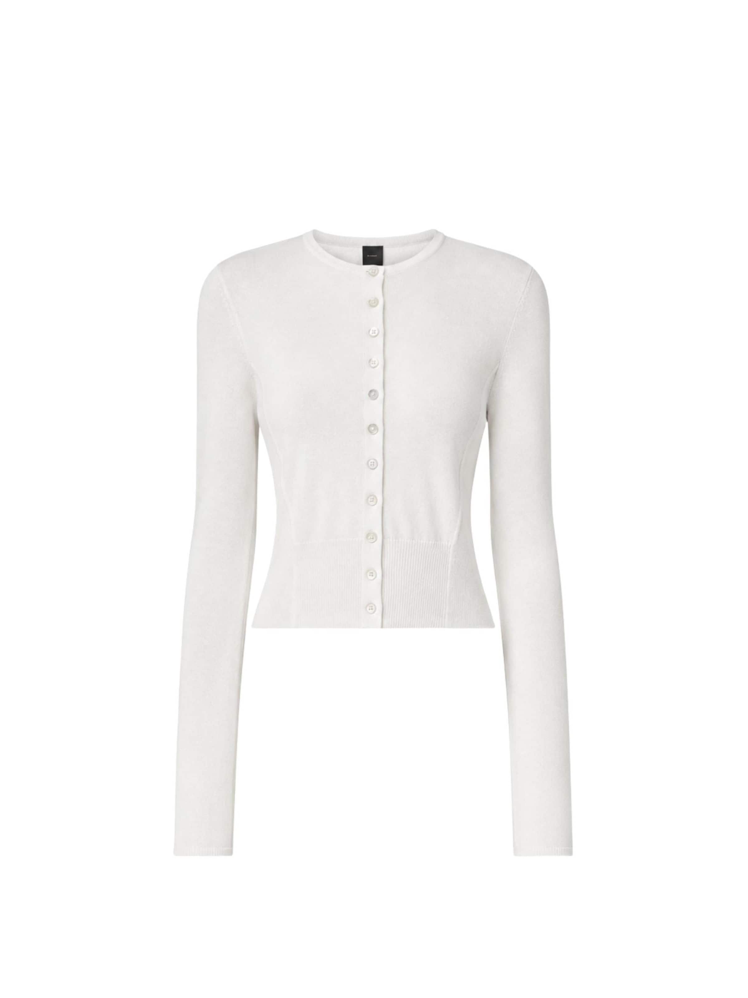 PINKO Gebreid vest 'PINKO METEORA CARDIGAN Maglieria' in Wit: voorkant