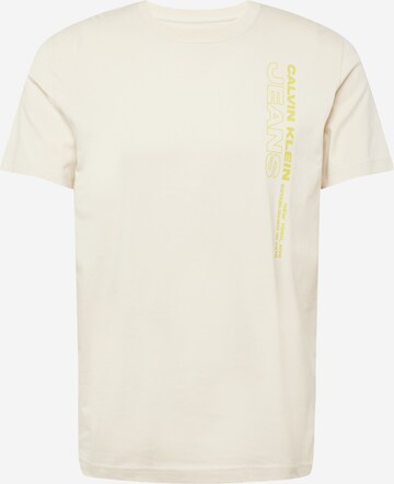 T-Shirt Calvin Klein Jeans en beige : devant