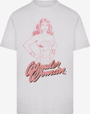 F4NT4STIC Shirt 'Wonder Woman Pink Outline' in White: front