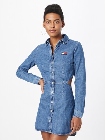 Tommy Jeans Shirt Dress in Blue: front