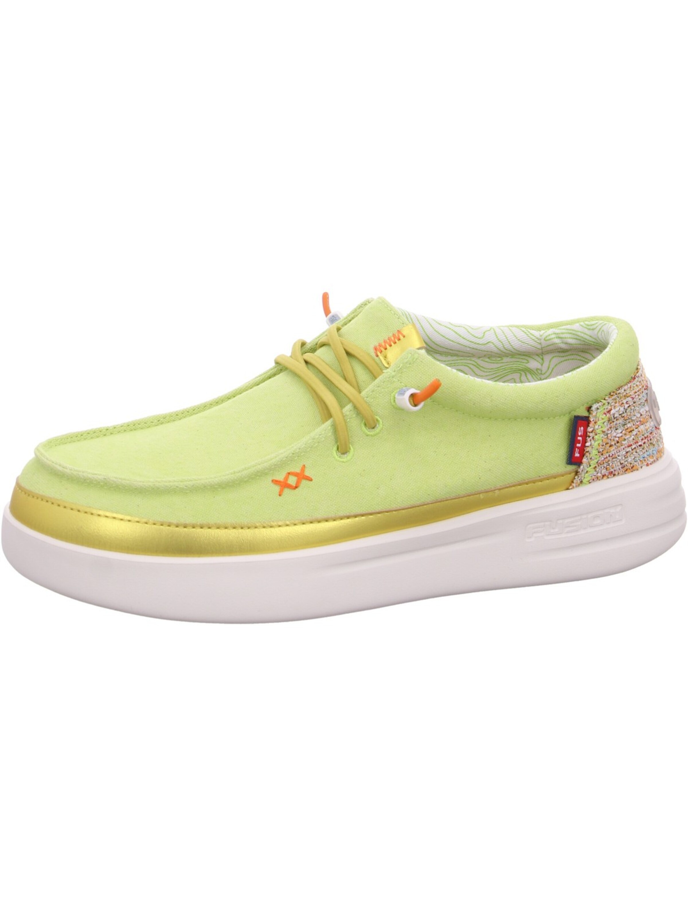 Fusion Schnürschuh 'Fusion Leinenschuh Grün'‌‌‌ in Grün: Vorderseite