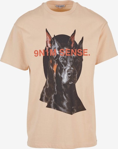 Marškinėliai 'Doberman 2' iš 9N1M SENSE, spalva – kūno spalva / raudona / juoda / balta, Prekių apžvalga