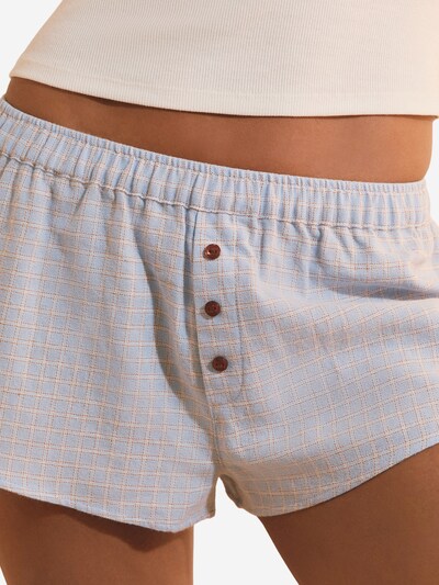 ETAM Pyjamashorts 'Raisa' in XS in creme / pastellblau / braun, Produktansicht