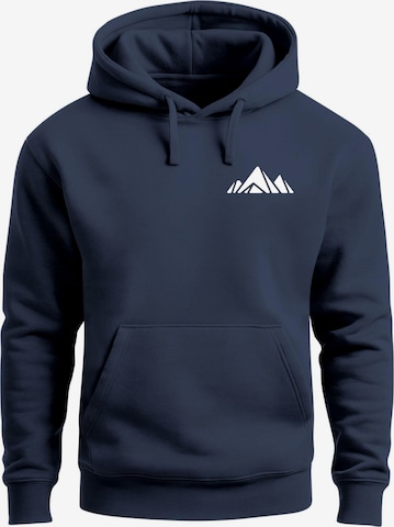 Neverless Sweatshirt 'Berg Polygon' in Blau: Vorderseite