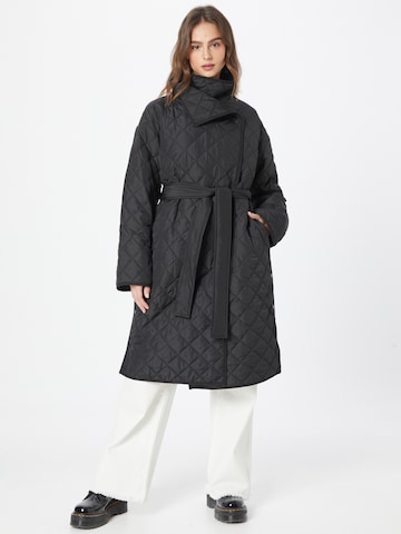 ICHI Between-Seasons Coat in Black: front