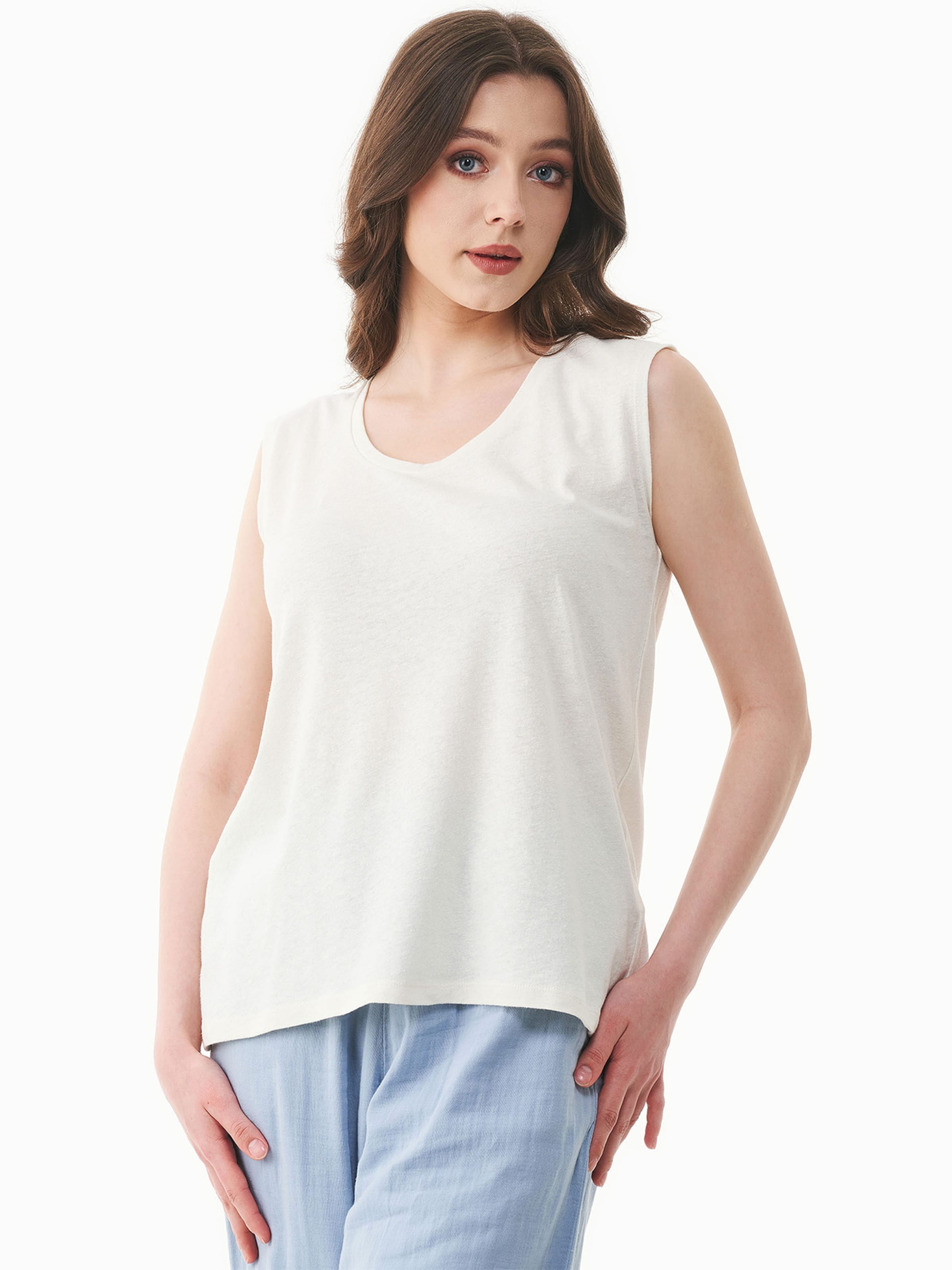 Organication Top in White: front
