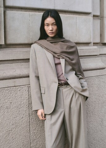 MANGO Wide leg Pleat-Front Pants 'Sol' in Brown