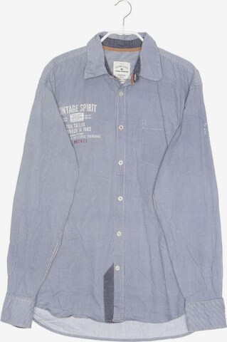 TOM TAILOR Button Up Shirt in L in Blue: front