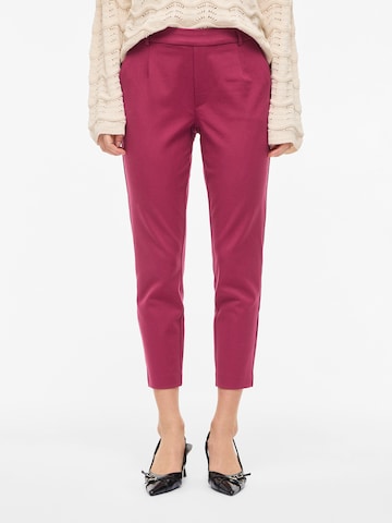 VILA Ozke Hlače z naborki 'VIVARONE' | rdeča barva: sprednja stran