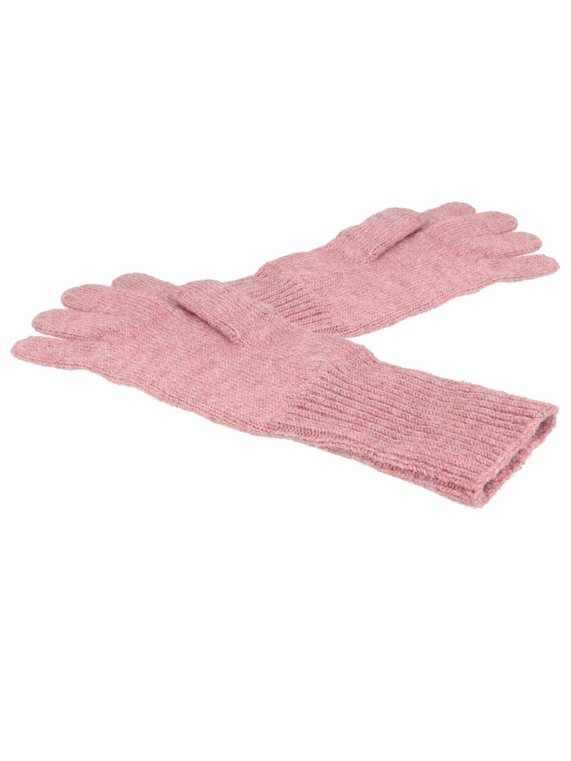 CAPO Full Finger Gloves 'Strickhandschuhe, melange' in Pink: front