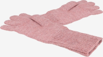 CAPO Full Finger Gloves 'Strickhandschuhe, melange' in Pink: front