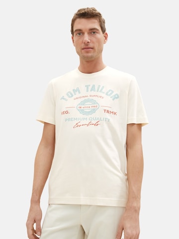 TOM TAILOR قميص بلون بيج: الأمام