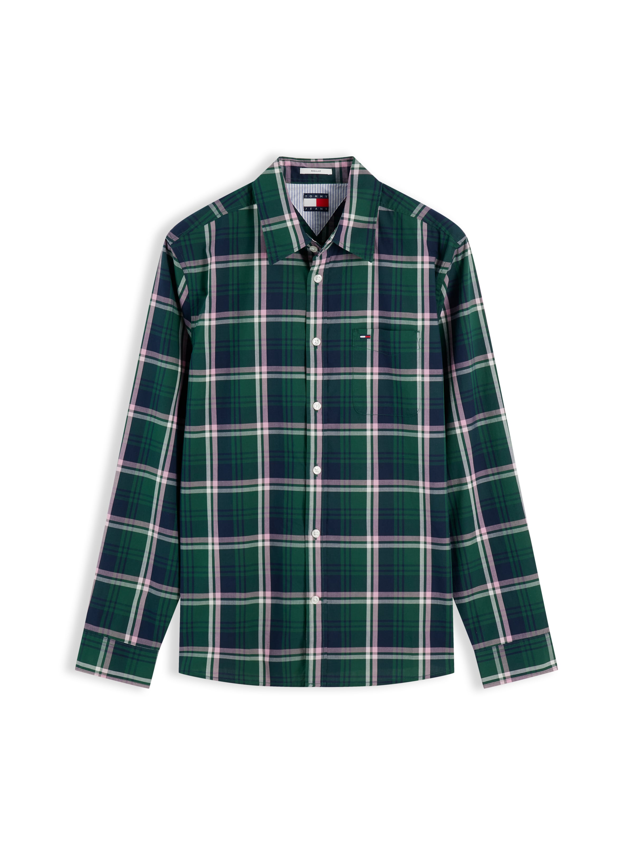 Regular fit Cămașă de la Tommy Jeans pe verde: față