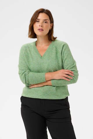 KAFFE CURVE Sweater 'KCNiela' in Green: front