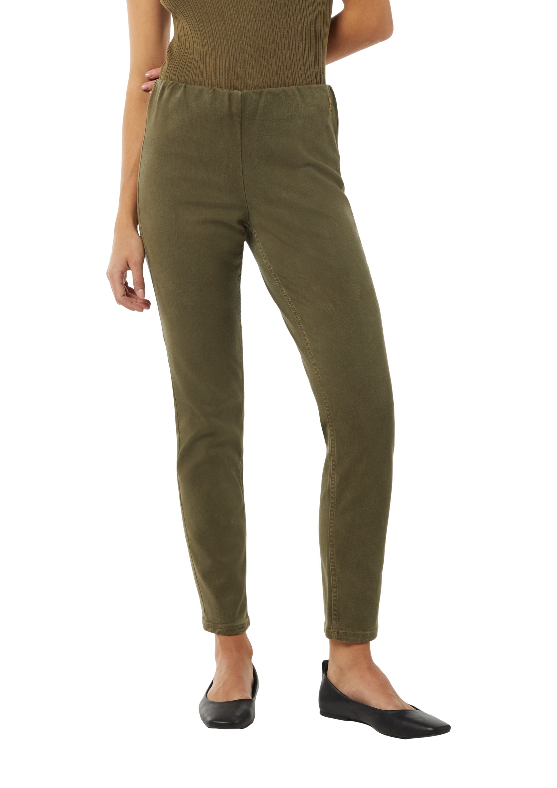 Skinny Pantalon comma casual identity en vert : devant