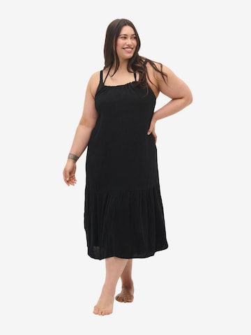 Swim by Zizzi Strandkleid 'STANJA' in Schwarz: predná strana