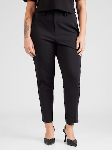 ONLY Carmakoma Обычный Плиссированные брюки 'PEACH' в Черный: спереди