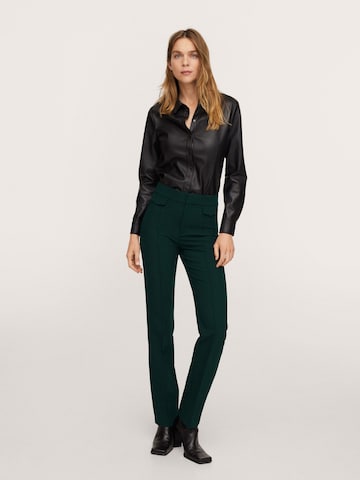 MANGO Regular Pleated Pants 'Jess' in Green