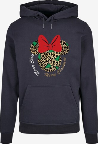 ABSOLUTE CULT Sweatshirt 'Minnie Mouse - Leopard Christmas' in Blau: predná strana