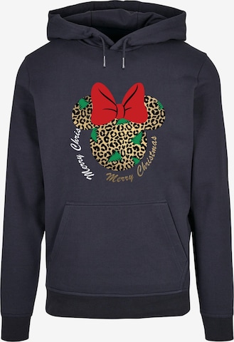 ABSOLUTE CULT Sweatshirt 'Minnie Mouse - Leopard Christmas' in Blauw: voorkant