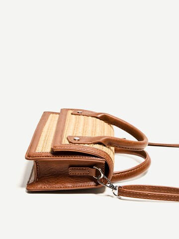 Bershka Handbag 'RAFIA' in Brown