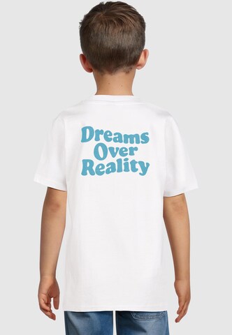 Maglietta 'Dreams Over Reality' di Mister Tee in bianco: frontale
